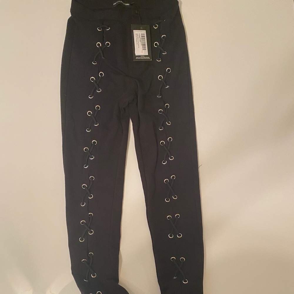 #PrettyLittleThing lace up leggings